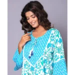 Generic Women's Casual Rayon 3-4th Sleeve Top (Blue) - Image 2