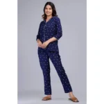 Generic Women's Casual Rayon 3-4th Sleeve Night Suit Set (Blue) - Image 3