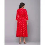Generic Women's Casual Viscose Rayon 3-4th Sleeve Maternity Kurti (Red) - Image 3