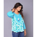 Generic Women's Casual Rayon 3-4th Sleeve Top (Blue) - Image 4