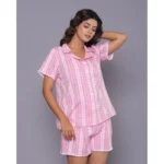 Generic Women's Casual Cotton Short Sleeve Short Night Suit Set (Pink) - Image 3