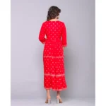 Generic Women's Casual Viscose Rayon 3-4th Sleeve Kurti (Red) - Image 6