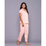 Generic Women's Casual Cotton Short Sleeve Full Night Suit Set (Orange) - Image 4