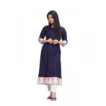 Women's Navy Blue Kurti