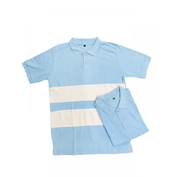 Aqua Blue Men's Cotton Polo Neck T-Shirt