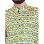 Generic Men's Cotton Blended Printed Full Sleeve Shortkurta (Multicolor) - Image 2