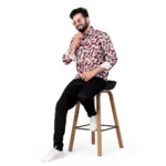 Generic Men's Cotton Blended Printed Full Sleeve Shortkurta (Multicolor) - Image 3