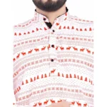 Generic Men's Cotton Blended Printed Full Sleeve Shortkurta (Multicolor) - Image 2