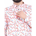 Generic Men's Cotton Blended Printed Full Sleeve Shortkurta (Multicolor) - Image 2