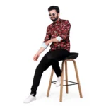 Mens Printed Short Kurta - Angle 3