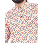 Generic Men's Cotton Blended Printed Full Sleeve Shortkurta (Multicolor) - Image 2