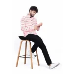 Generic Men's Cotton Blended Printed Full Sleeve Shortkurta (Multicolor) - Image 3