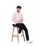 Generic Men's Cotton Blended Printed Full Sleeve Shortkurta (Multicolor) - Image 3