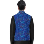 Generic Men's Jacquard Printed Full Sleeve Waistcoat (Blue) - Image 4