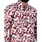 Generic Men's Cotton Blended Printed Full Sleeve Shortkurta (Multicolor) - Image 2