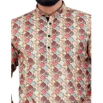 Generic Men's Cotton Blended Printed Full Sleeve Shortkurta (Multicolor) - Image 2