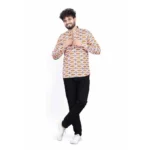 Generic Men's Cotton Blended Printed Full Sleeve Shortkurta (Multicolor) - Image 4