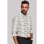 Generic Men's Cotton Blended Printed Full Sleeve Shirt (Multicolor) - Image 4
