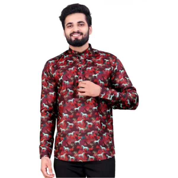 Mens Printed Short Kurta