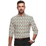 Multicolor Printed Full Sleeve Cotton Blend Shirt for Men