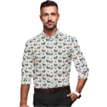 Multicolor Printed Full Sleeve Cotton Blend Shirt for Men