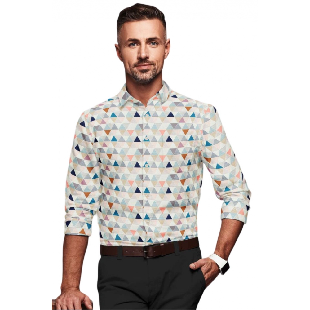 Multicolor Printed Full Sleeve Cotton Blend Shirt for Men