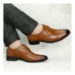 Generic Men's Faux Leather Formal Shoes (Tan) - Image 3