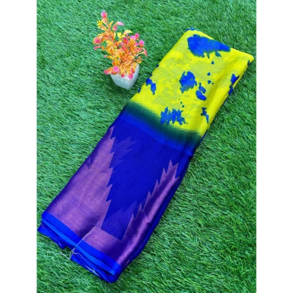 buy yellow chiffon saree online