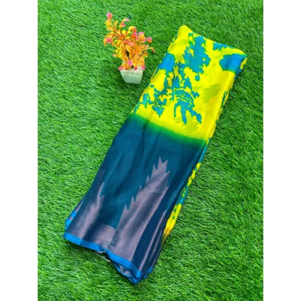 Green Printed Chiffon Saree