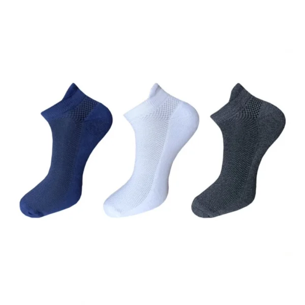 Multicolor Unisex Cotton Solid Ankle Length Socks Set
