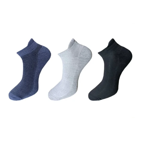 Multicolor Unisex Cotton Solid Ankle Length Socks Set