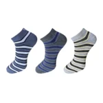 Multicolor Unisex Cotton Striped Ankle Length Socks Set