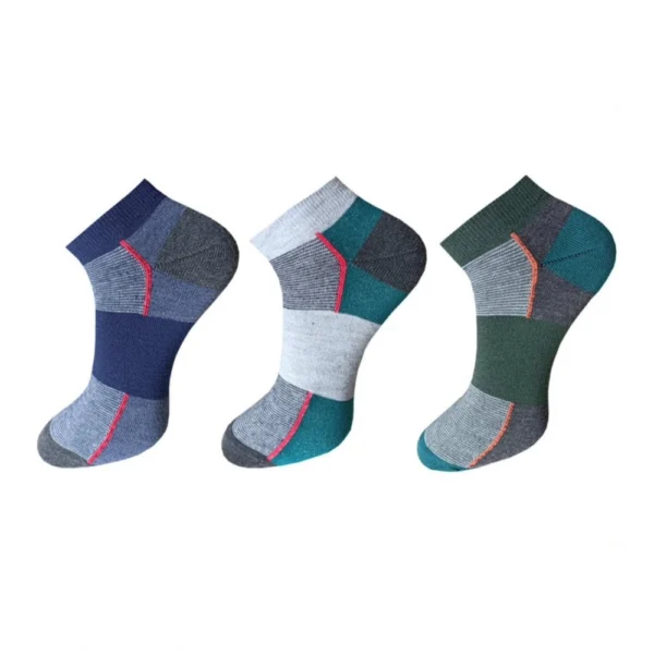 Multicolor striped ankle length cotton socks for men and women