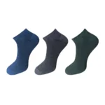 Three pairs of comfortable multicolor unisex cotton ankle length socks