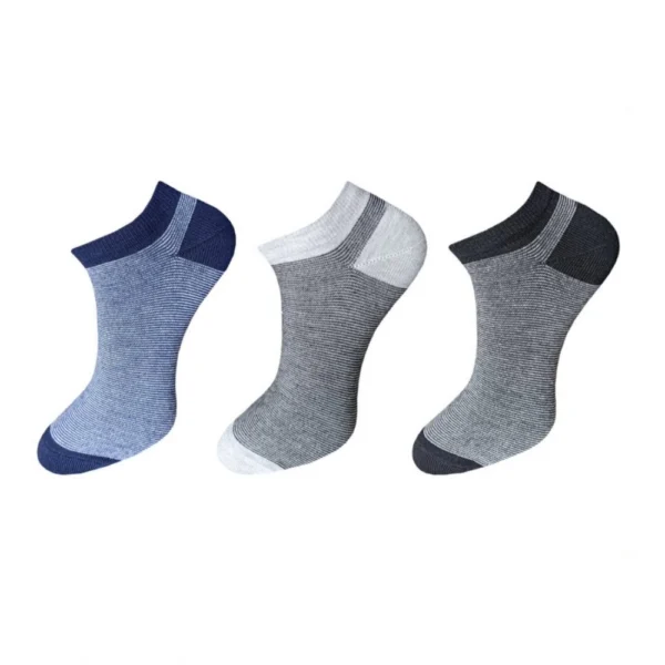 Multicolor Unisex Cotton Striped Ankle Length Socks Set