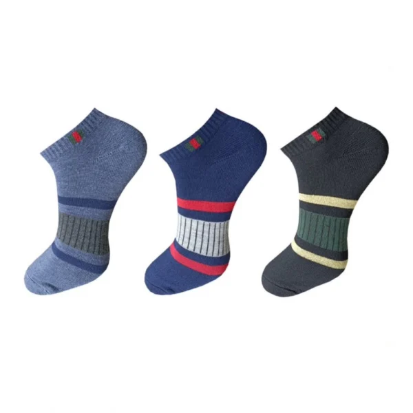 Multicolor printed ankle length cotton socks for men and women