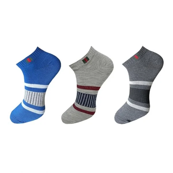 Multicolor printed ankle length cotton socks for men and women