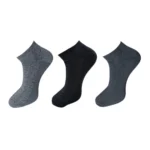 Three pairs of multicolor unisex cotton printed ankle length socks