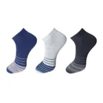 Multicolor Unisex Cotton Striped Ankle Length Socks Set