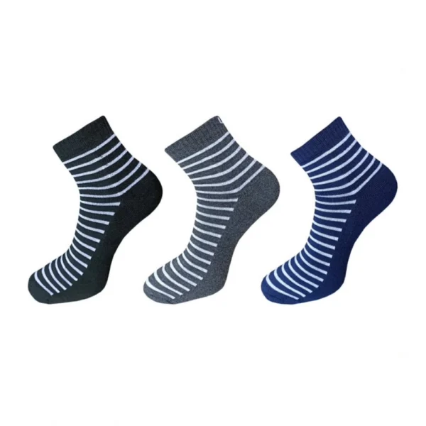 Multicolor Printed Unisex Cotton Ankle Length Socks 3 Pair Set