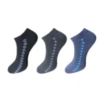 Three pairs of multicolor printed cotton ankle socks by NariHaat