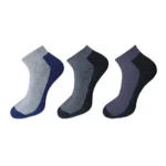 Multicolor Solid Unisex Cotton Ankle Length Socks 3 Pair Set