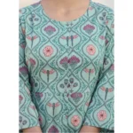 Generic Women's Cotton Printed 3/4 Sleeve Round Neck Tunics (Green) - Image 2