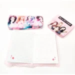 3 in 1 Black Pink BTS Stationery Set With 2 Pouchs And 1 Packet Dairy | Soft Furr | Stationery | 5+ Years - Image 3