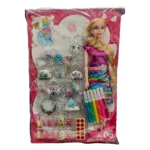 Rubber Barbie Doll with Jewellery Set