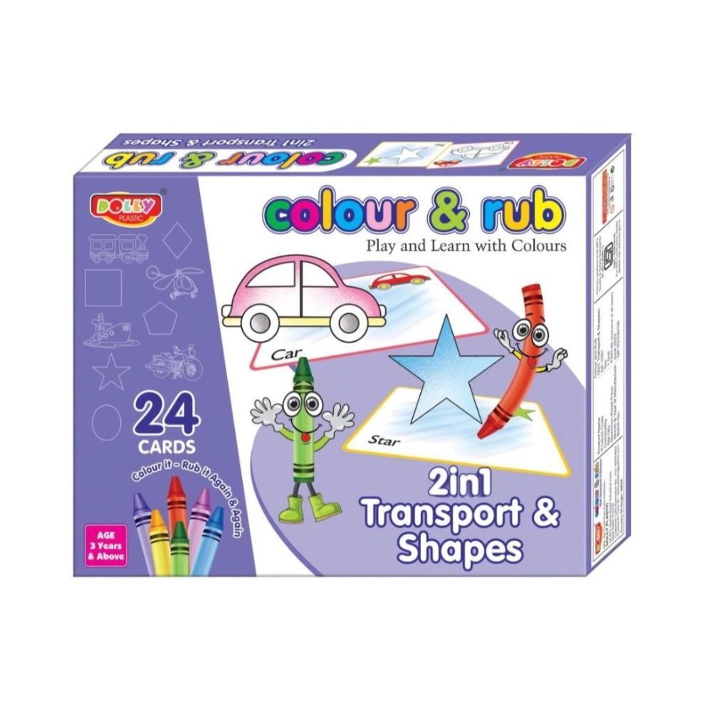 Cardboard 2-in-1 Transport Shapes Learning Cards
