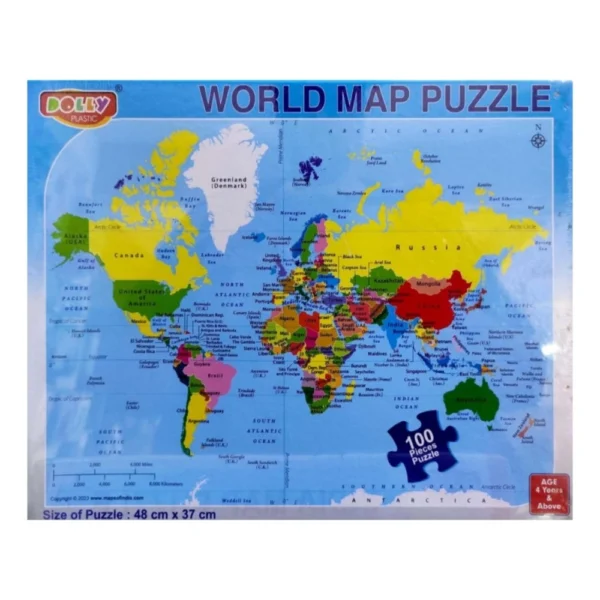 Cardboard World Map Puzzle for Kids