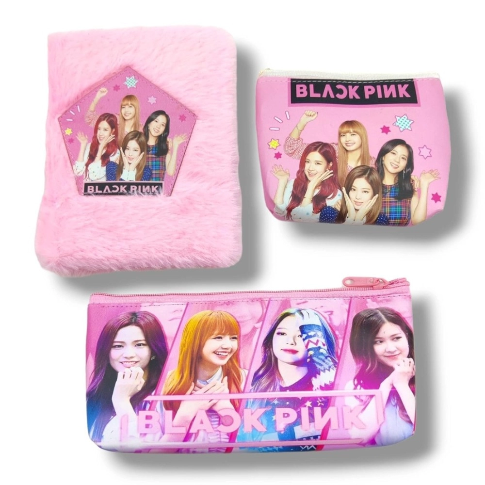 Black Pink BTS 3-in-1 Stationery Set