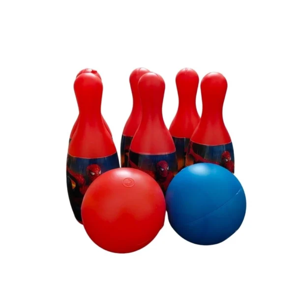 Spider-Man themed plastic bowling set for kids