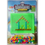 Plastic DIY mushroom platter pegboard toy